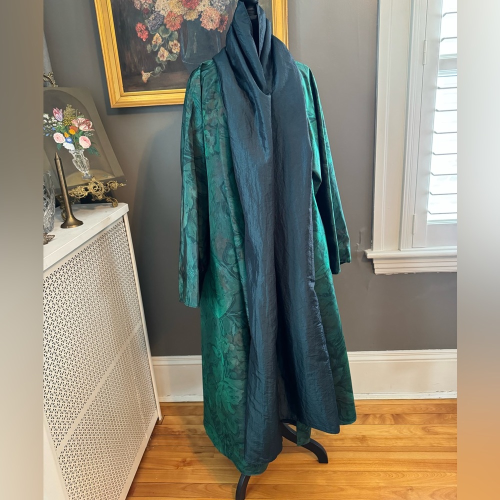 Plus/OSFM VINTAGE COAT emerald green floral